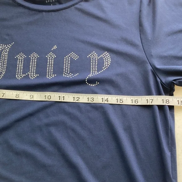 Juicy Couture Sport Navy Blue Top with Sparkling Logo - Picture 5 of 6